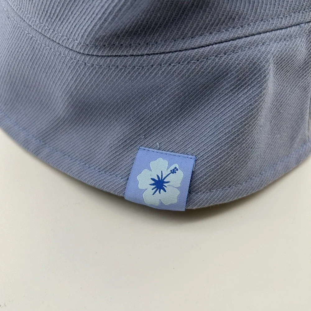 Disney Lilo & Stitch Bucket Hat Unisex Dusty Blue Ribbed Embroidered One Size
